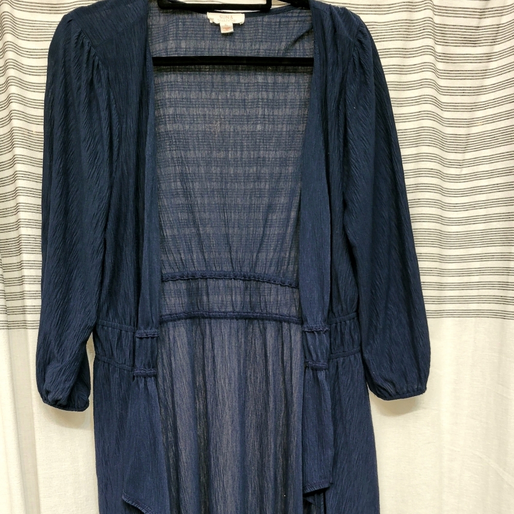 High low tie front cardigan swimsuit cover
